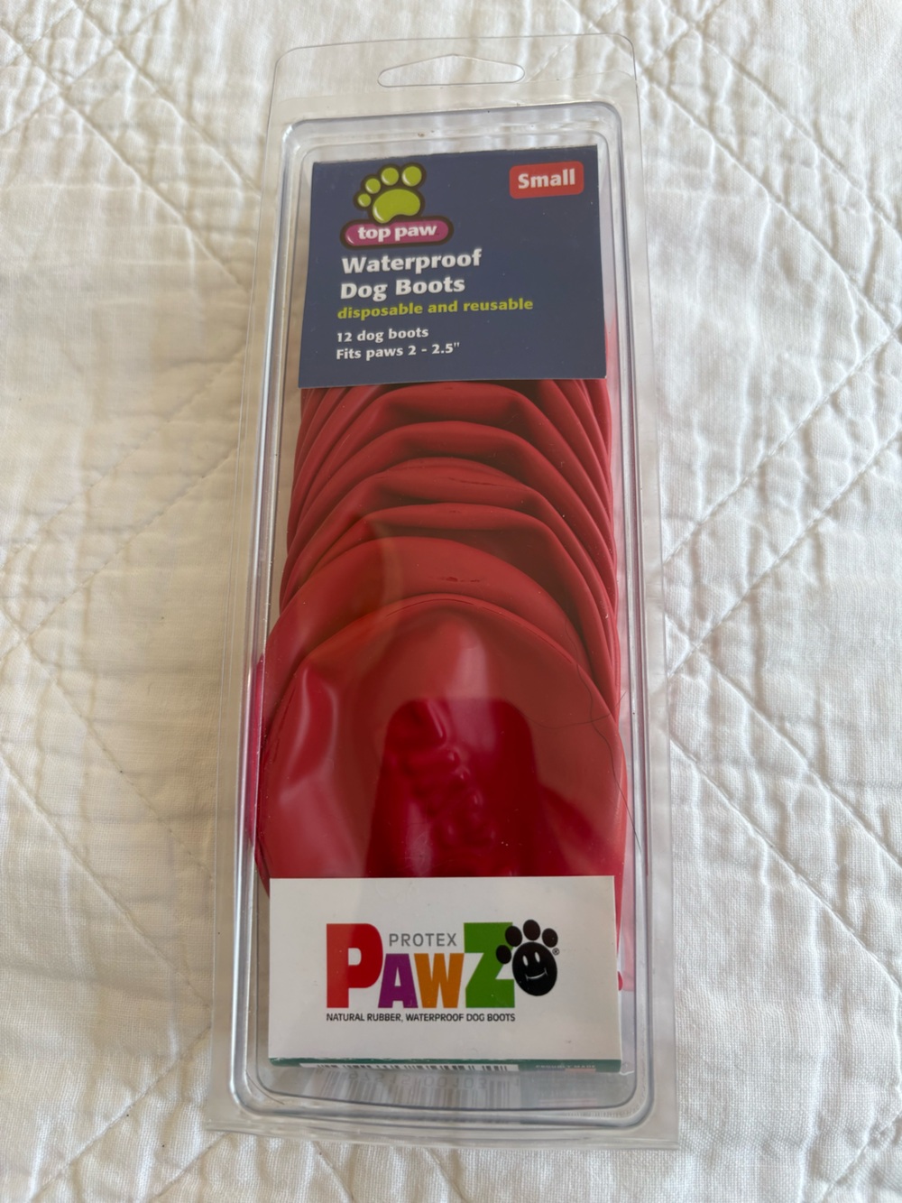 Top Paw Small Waterproof Red Dog Boots - Pack of 12